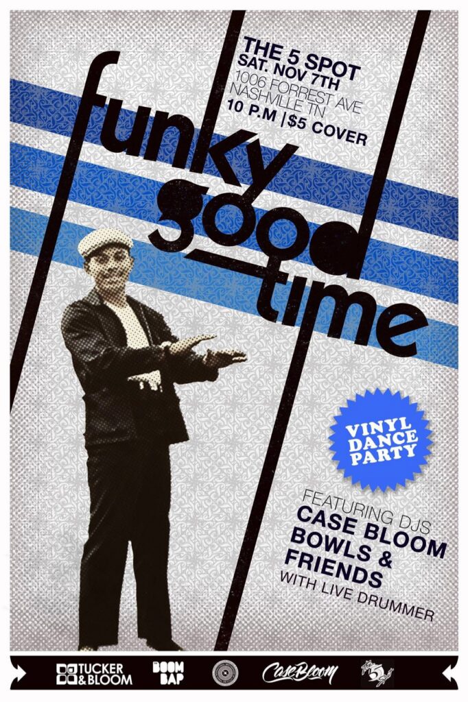 Funky Good Time at The 5 Spot, Nashville — Saturday November 7th flyer, with a live drummer.