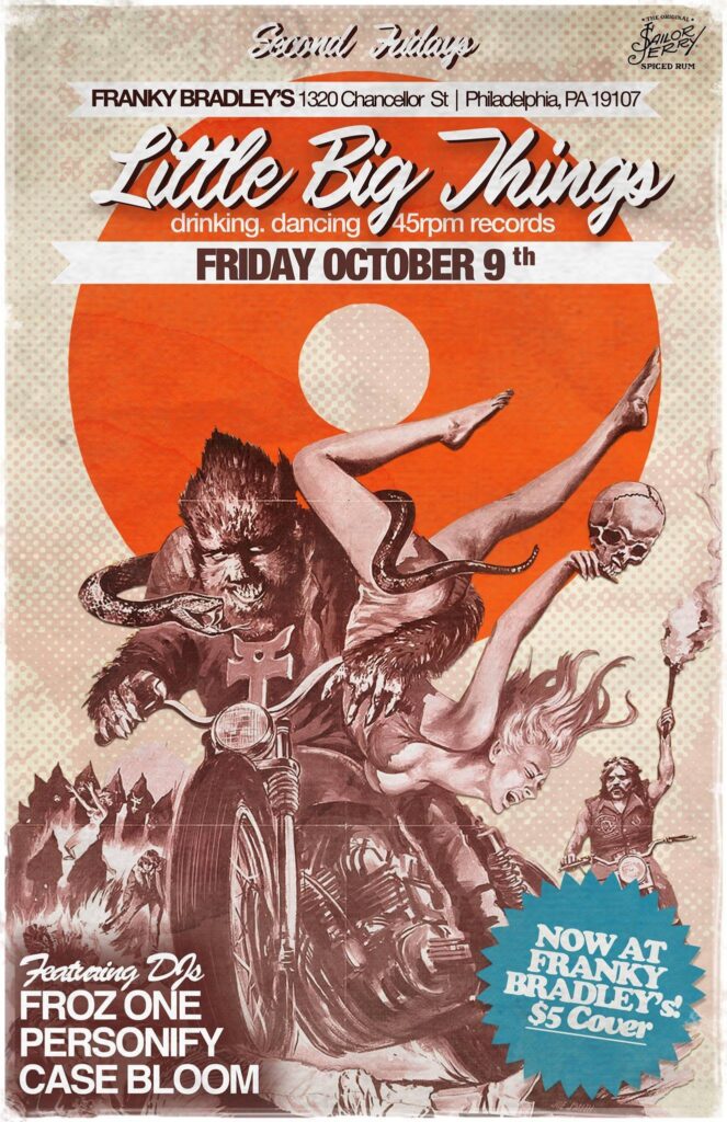 Little Big Things flyer — Friday October 9th at Franky Bradley's, 1320 Chancellor Street, Philadelphia
