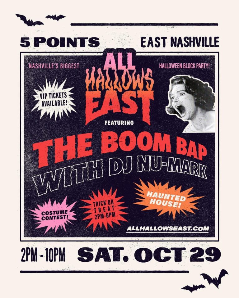 The Boom Bap All Hallows East flyer featuring DJ Nu-Mark from 2022