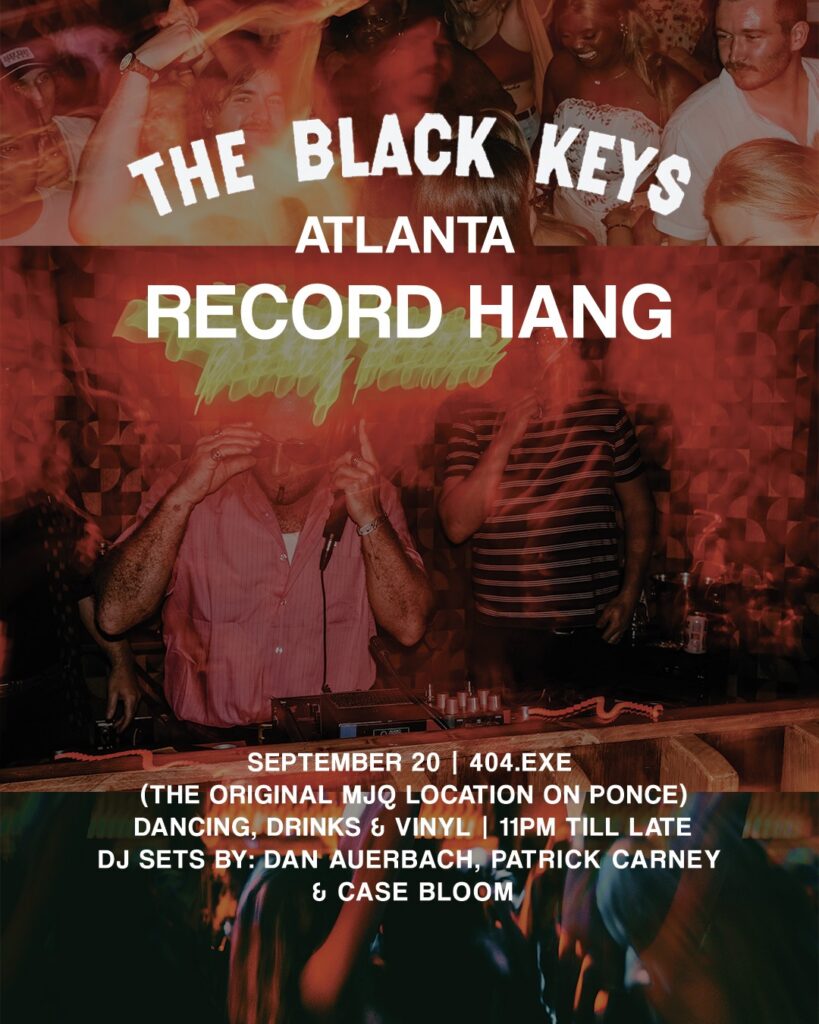 The Black Keys Atlanta Record Hang flyer: Dan Auerbach, Patrick Carney and Case Bloom, September 20, 2025