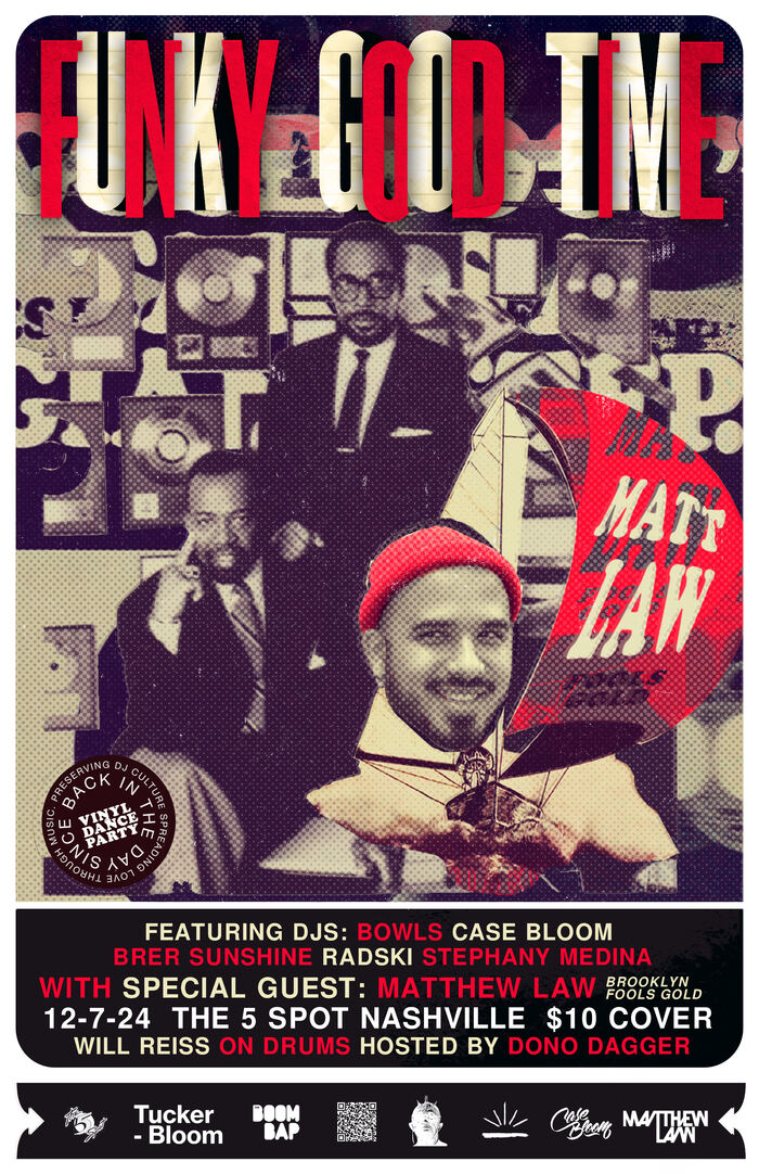 Funky Good Time flyer featuring Matthew Law