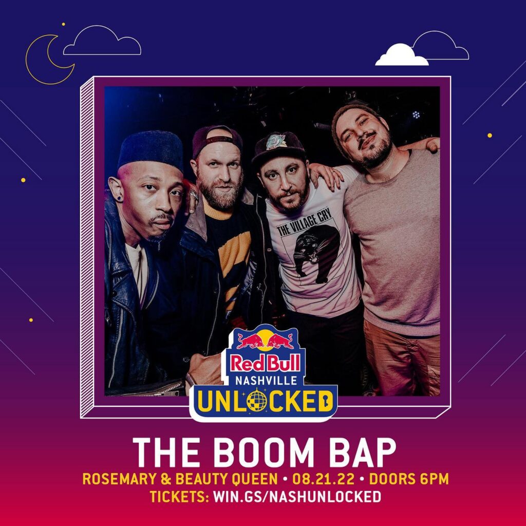 Red Bull Unlocked Nashville flyer: mini Boom Bap with Case Bloom, Rate Wonder and Bowls, August 21, 2022